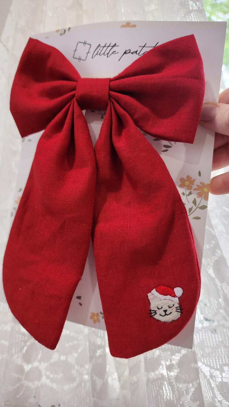 Christmas Embroidered Bows