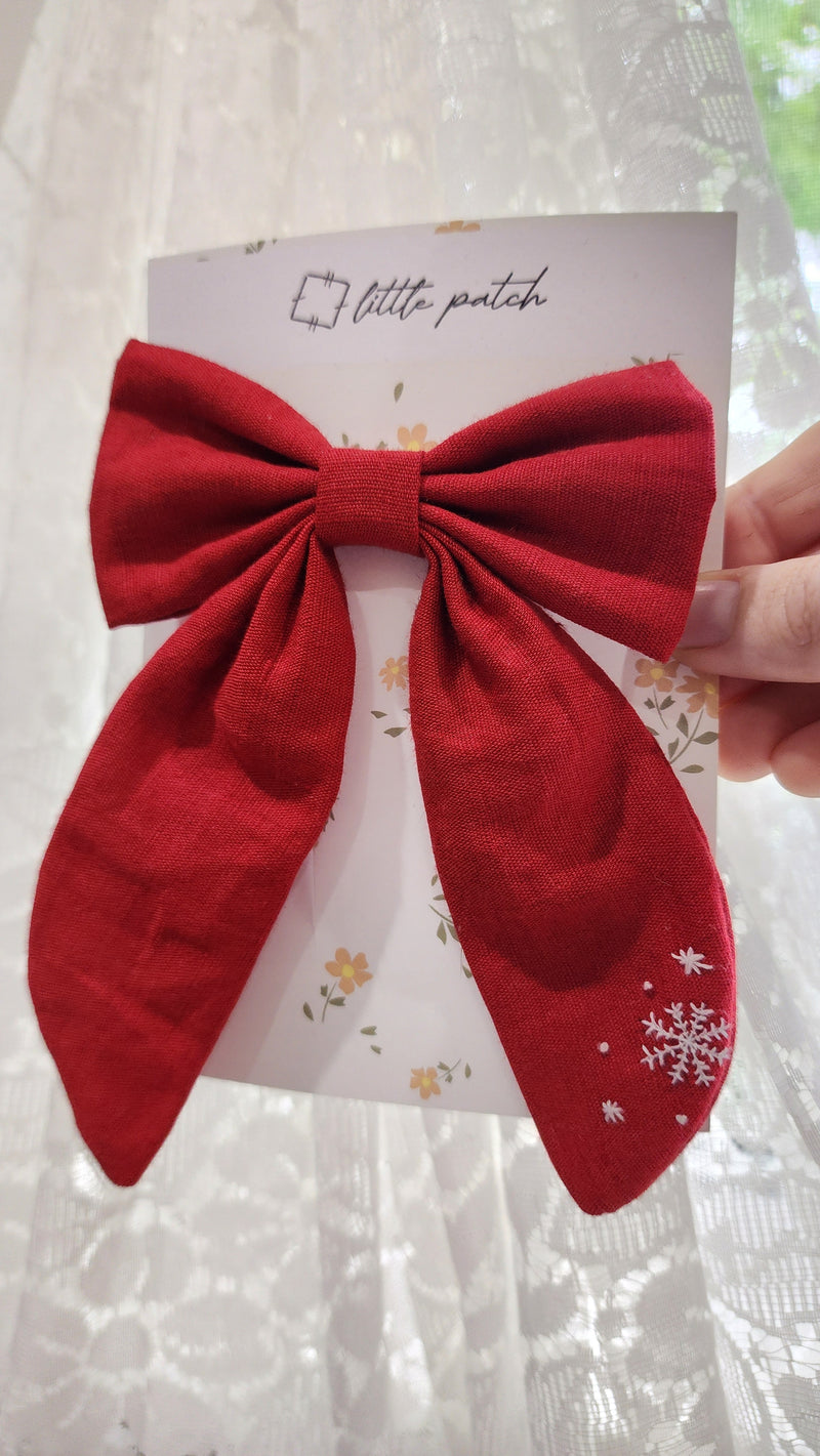 Christmas Embroidered Bows