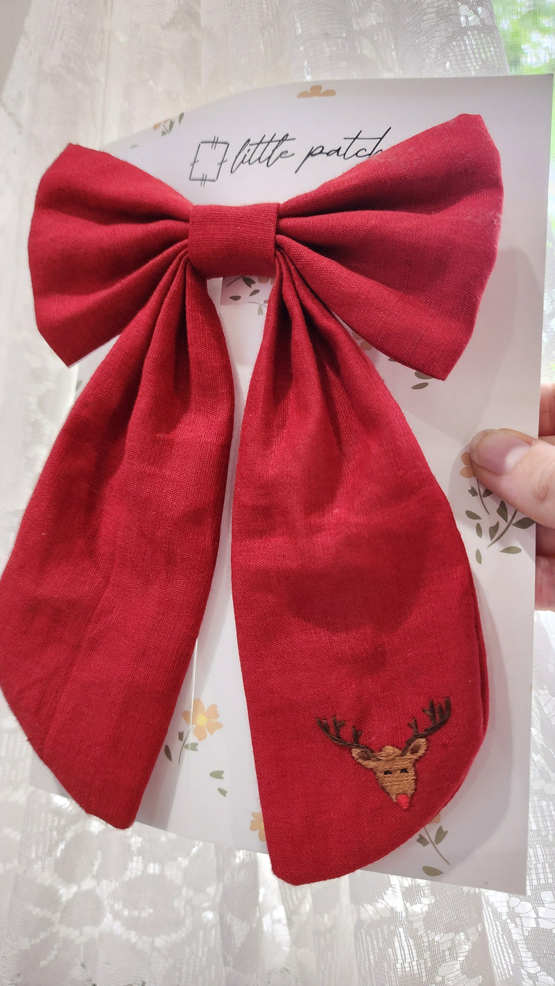 Christmas Embroidered Bows