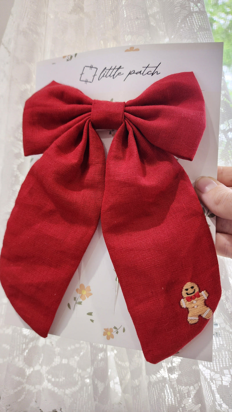 Christmas Embroidered Bows